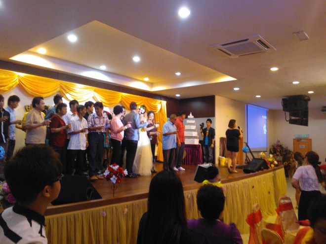 In Malaysia at a relative's wedding.