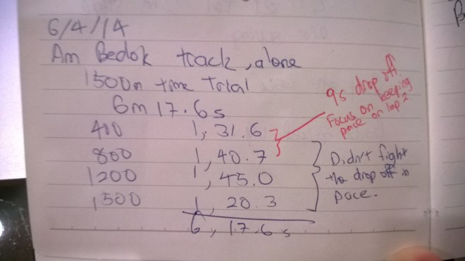 1st 1500m time trial.